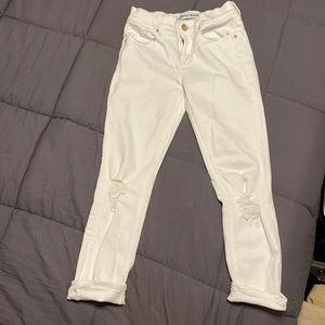 Express white crop jeans